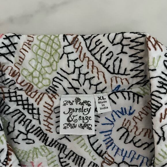 Parsley and Sage Kendall Embroidered Jacket Size XL Artsy boho cropped blazer - Picture 3 of 9